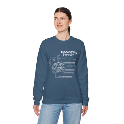 “Dancer’s Brain” Funny Dance Anatomy Sweatshirt – Unisex Heavy Blend Crewneck with Optional Name or Studio Personalization