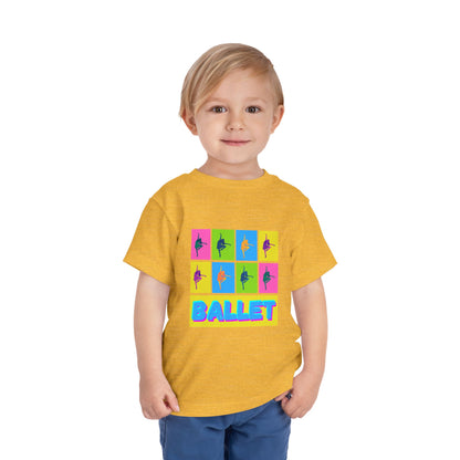 “Ballet" Toddler Short Sleeve T-Shirt – Pop Art Inspired Dance Graphic Tee for Kids