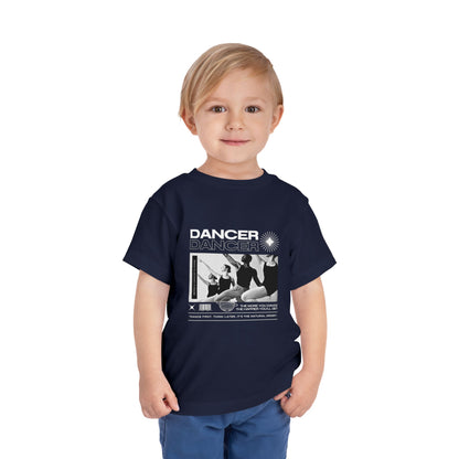 “Dancer" Toddler Short Sleeve T-Shirt – Streetwear-Inspired Ballet Barre Graphic Tee for Young Kids