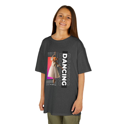 “Dancing” Youth Short Sleeve T-Shirt – Streetwear-Inspired Female Dancer Graphic – Trendy Kids Dance T-Shirt for Girls