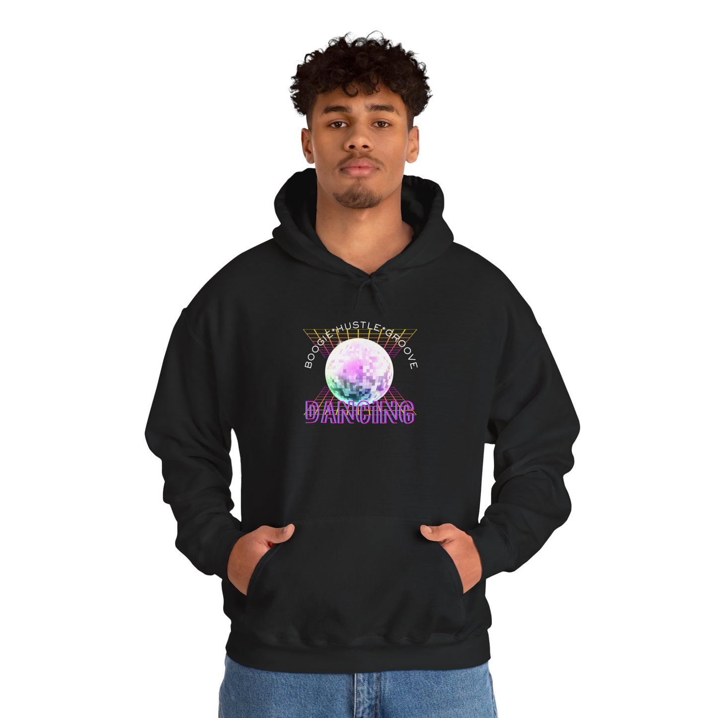"Boogie, Hustle, Groove - Dancing" Streetwear Dance Graphic – Unisex Heavy Blend™ Hooded Sweatshirt