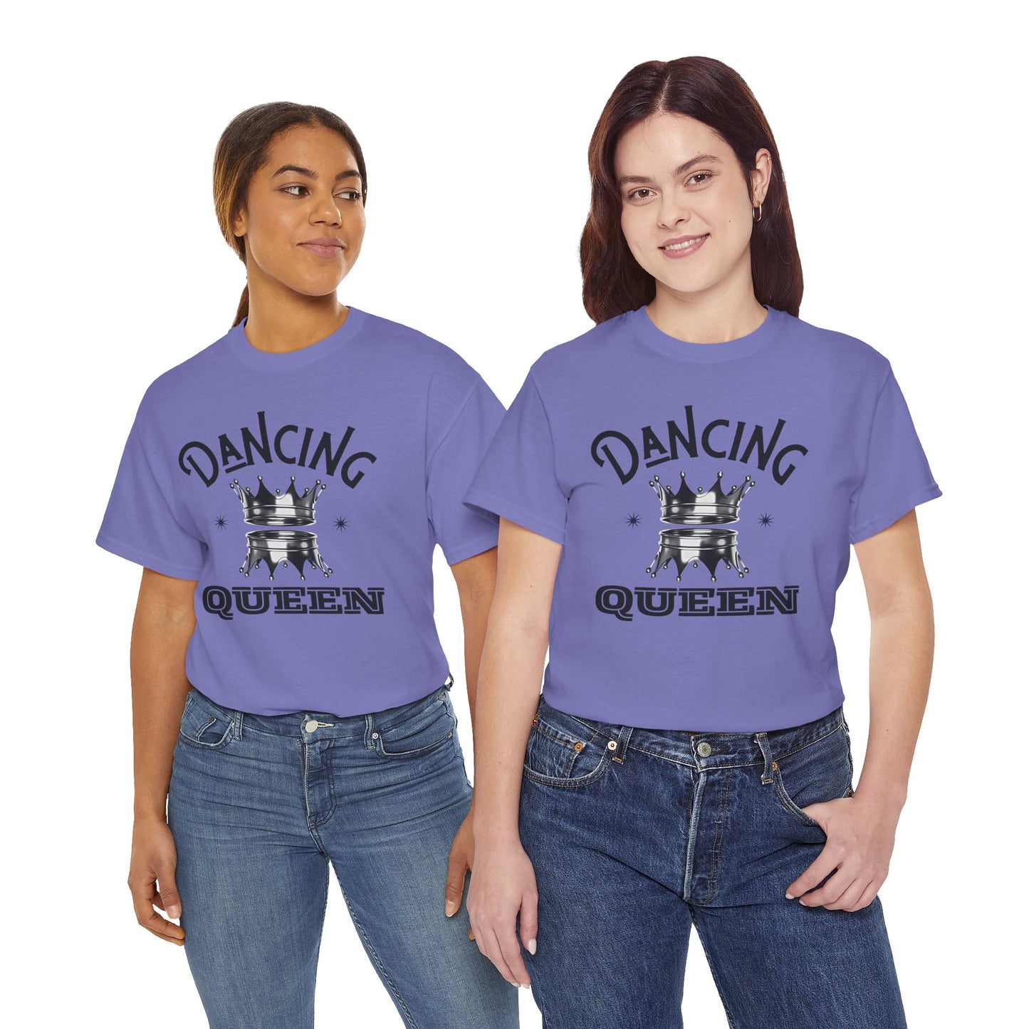 “Dancing Queen" Unisex Heavy Cotton T-Shirt with Crown Graphic – Dance-Inspired Graphic Tee for Adults & Kids
