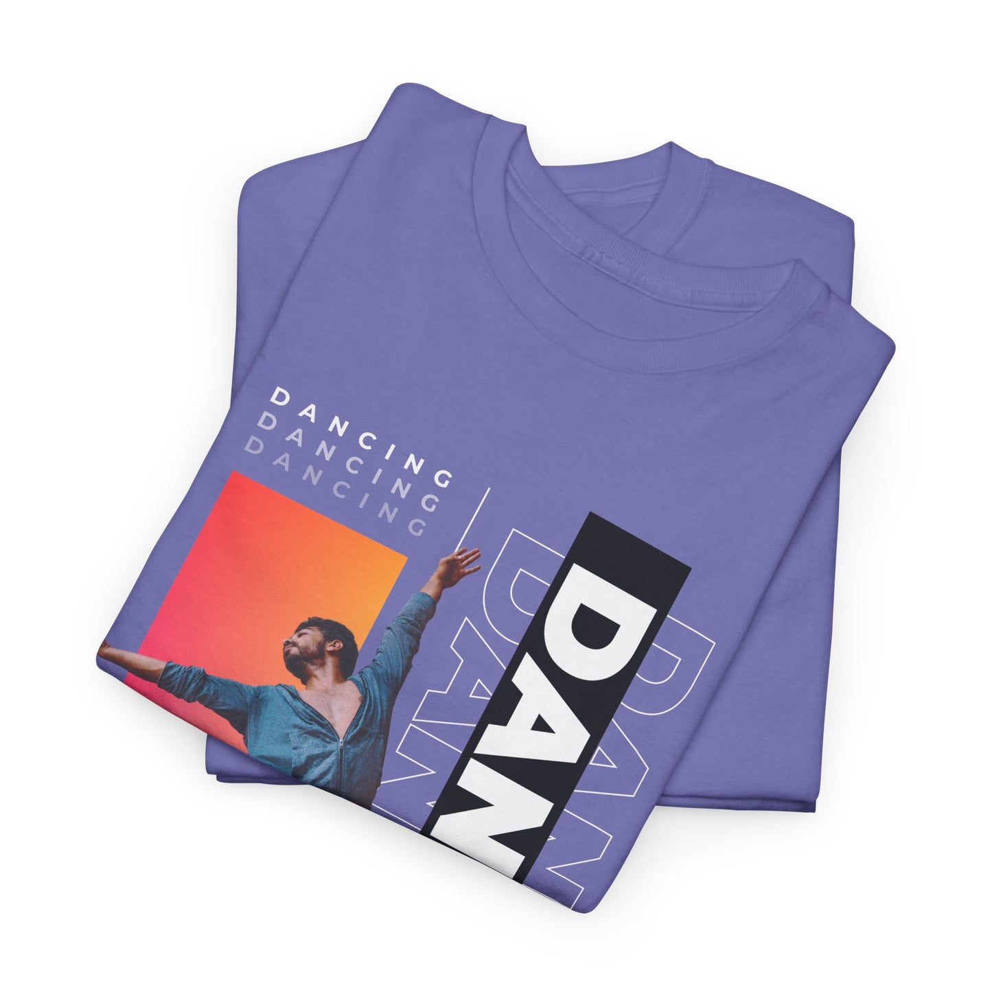 “Dancing” Streetwear-Inspired Male Dancer Unisex Heavy Cotton Tee – Urban Dance Graphic T-Shirt for Performers and Dance Lovers