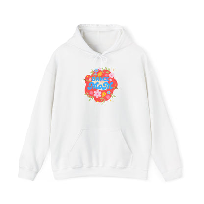"Dance Mom" Superhero Hoodie – Floral Front Graphic & Fun Back Design | Unisex Hooded Sweatshirt for Proud Dance Parents