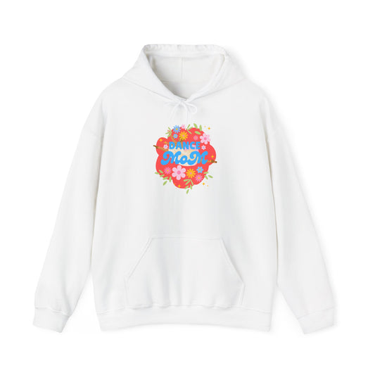 "Dance Mom" Superhero Hoodie – Floral Front Graphic & Fun Back Design | Unisex Hooded Sweatshirt for Proud Dance Parents