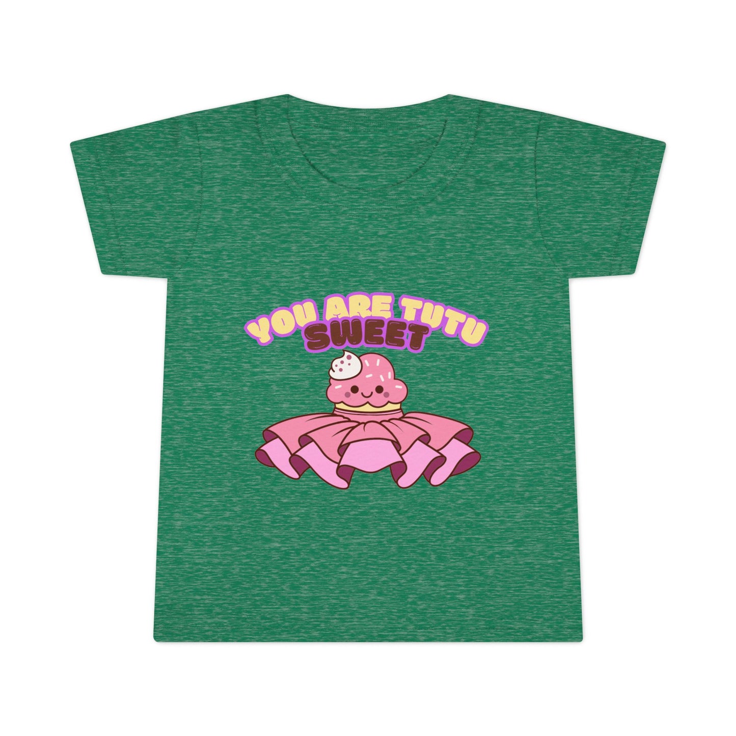 "You Are Tutu Sweet" Toddler Dance T-Shirt – Kawaii Cupcake in Tutu Graphic Short Sleeve Tee for Kids