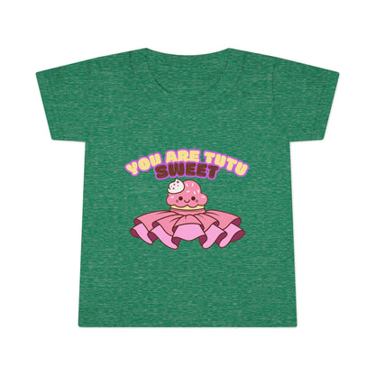 "You Are Tutu Sweet" Toddler Dance T-Shirt – Kawaii Cupcake in Tutu Graphic Short Sleeve Tee for Kids