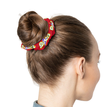 “Dancer” Scrunchie – Superhero-Inspired Dance Hair Accessory with Bold Graphic for Performers