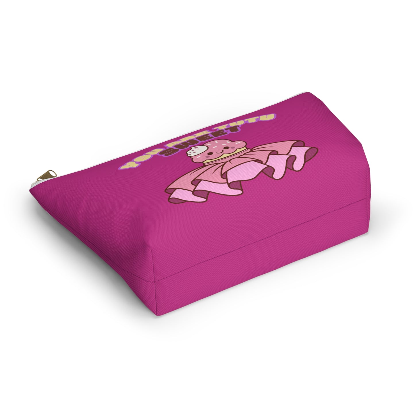 "You Are Tutu Sweet" Accessory Pouch & Makeup Bag – Kawaii Cupcake with Tutu Graphic