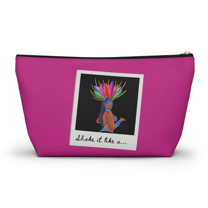 "Shake It Like a..." Makeup Bag – Carnival-Inspired Samba Dancer Graphic – Fun Dance-Themed Zipper Pouch for Cosmetics, Travel & Accessories