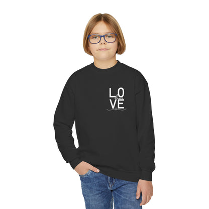 "LOVE Dance" Youth Crewneck Sweatshirt – Script Letter Graphic Dance Lover Pullover