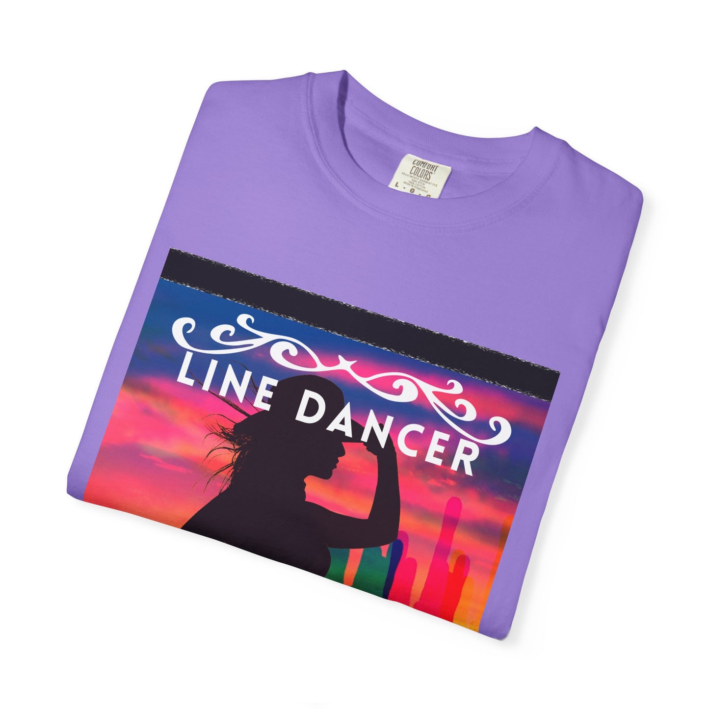 "Line Dancer" Unisex Garment-Dyed T-Shirt – Western Country Dance Graphic Tee – 'Get Your Boots in Line' Cowboy-Inspired Shirt