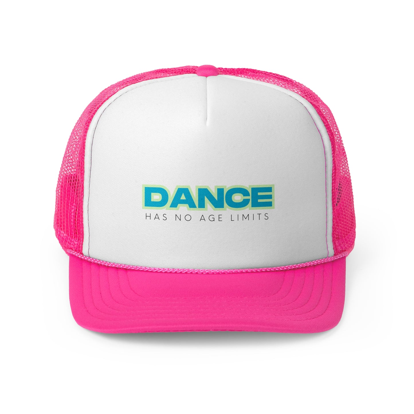 "Dance Has No Age Limits" Unisex Trucker Hat – Colorful Dance Quote Cap for All Ages, Dancers, and Movement Lovers