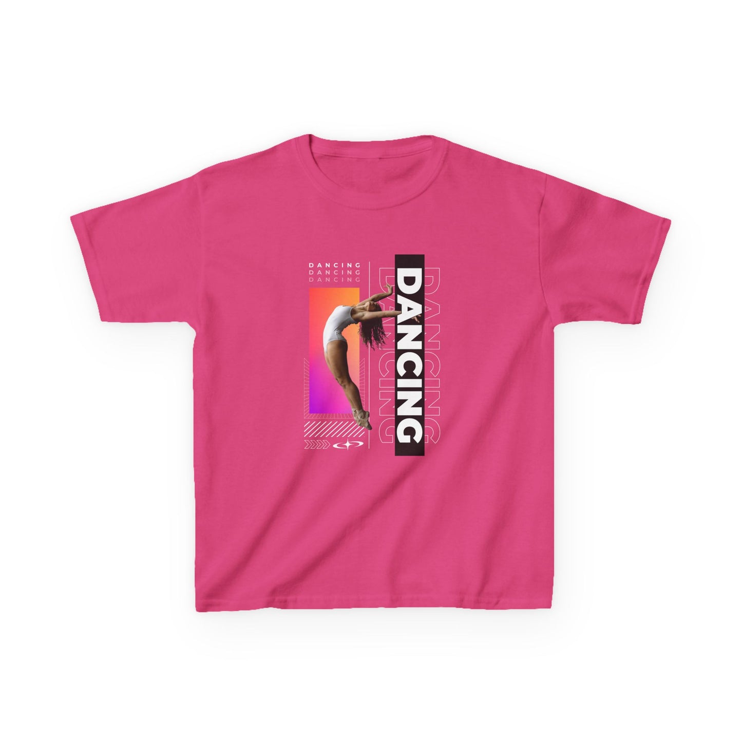“Dancing” Youth Short Sleeve T-Shirt – Streetwear-Inspired Female Dancer Graphic – Stylish Kids Dance Apparel Tee
