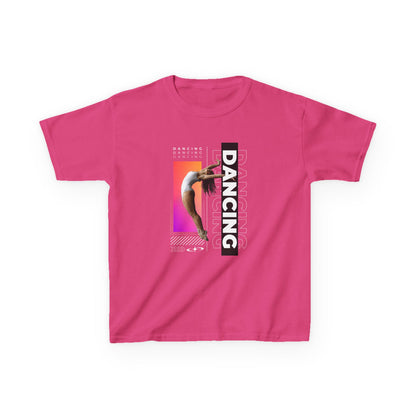 “Dancing” Youth Short Sleeve T-Shirt – Streetwear-Inspired Female Dancer Graphic – Stylish Kids Dance Apparel Tee