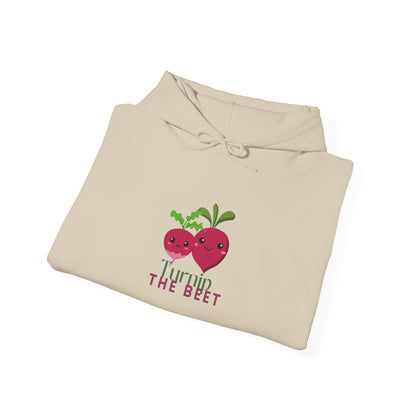 "Turnip the Beet" Unisex Hooded Sweatshirt – Funny Dance Pun Hoodie with Cute Veggie Graphic | Cozy Gift for Dancers & Foodie Fans