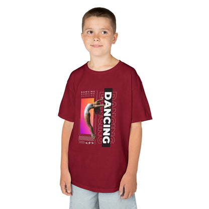“Dancing” Youth Short Sleeve T-Shirt – Streetwear-Inspired Female Dancer Graphic – Stylish Kids Dance Apparel Tee