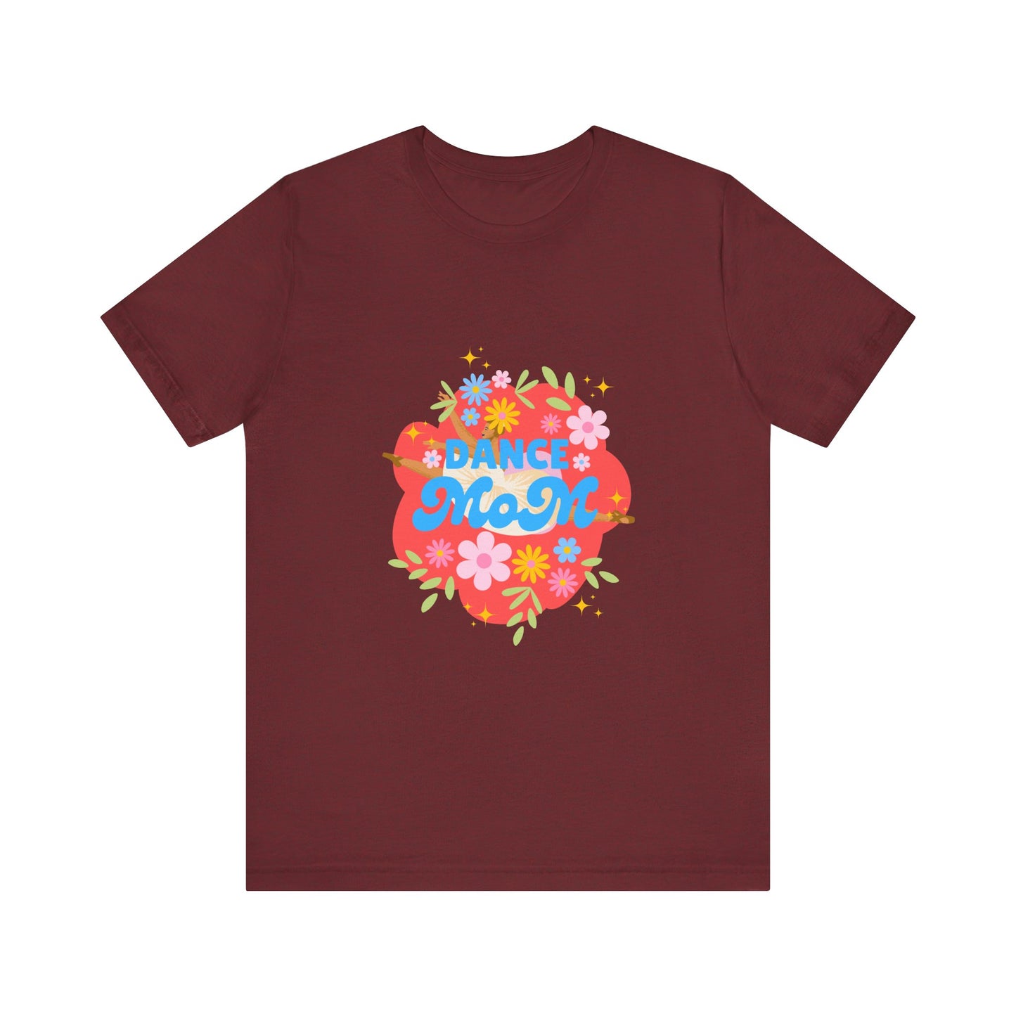"Dance Mom” T-Shirt – Unisex Garment-Dyed Tee with Floral Dancer Graphic Front & Superhero Role List Back 🌸💪