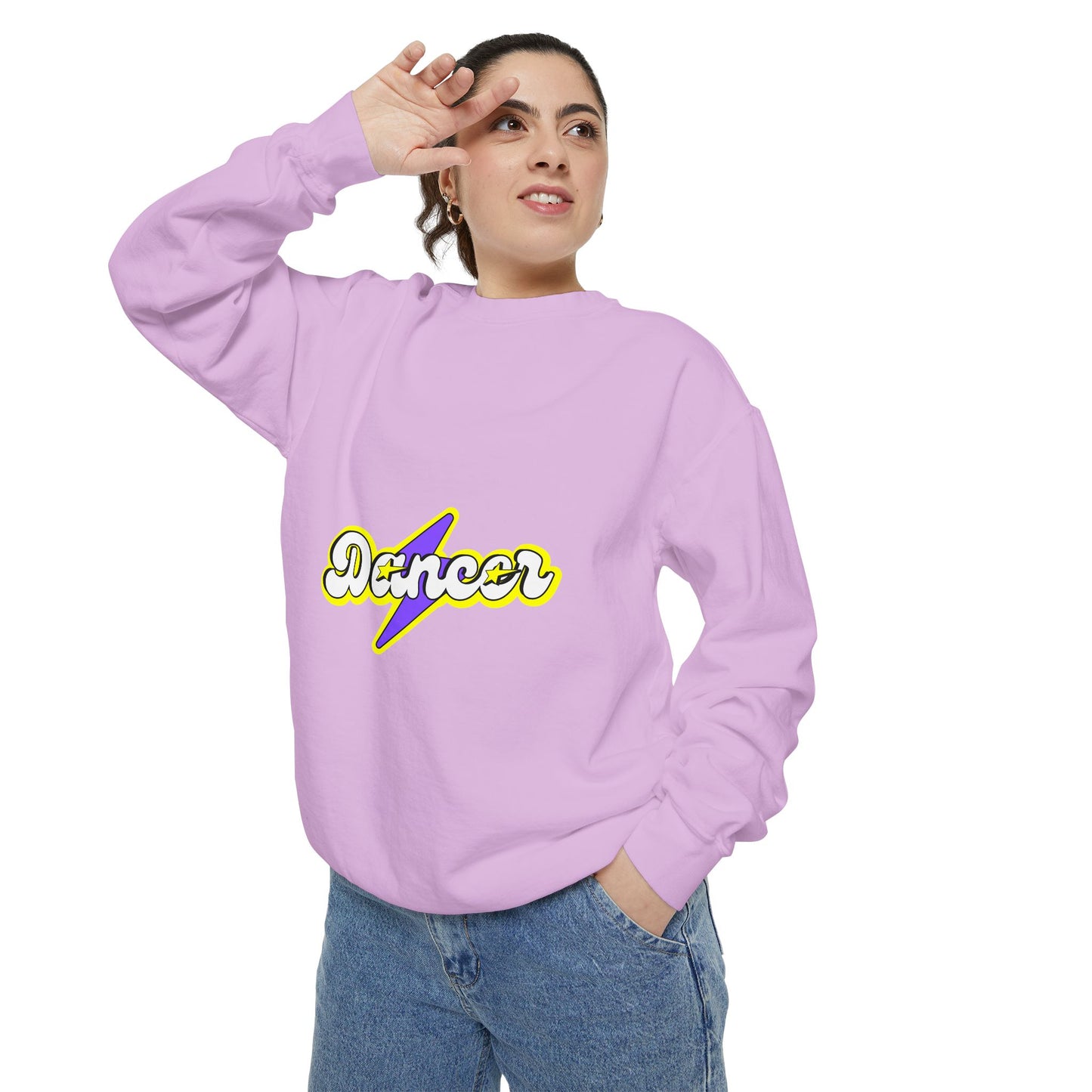"Dancer" Unisex Lightweight Crewneck Sweatshirt – Superhero-Inspired Graphic Pullover for Dance Lovers & Performers