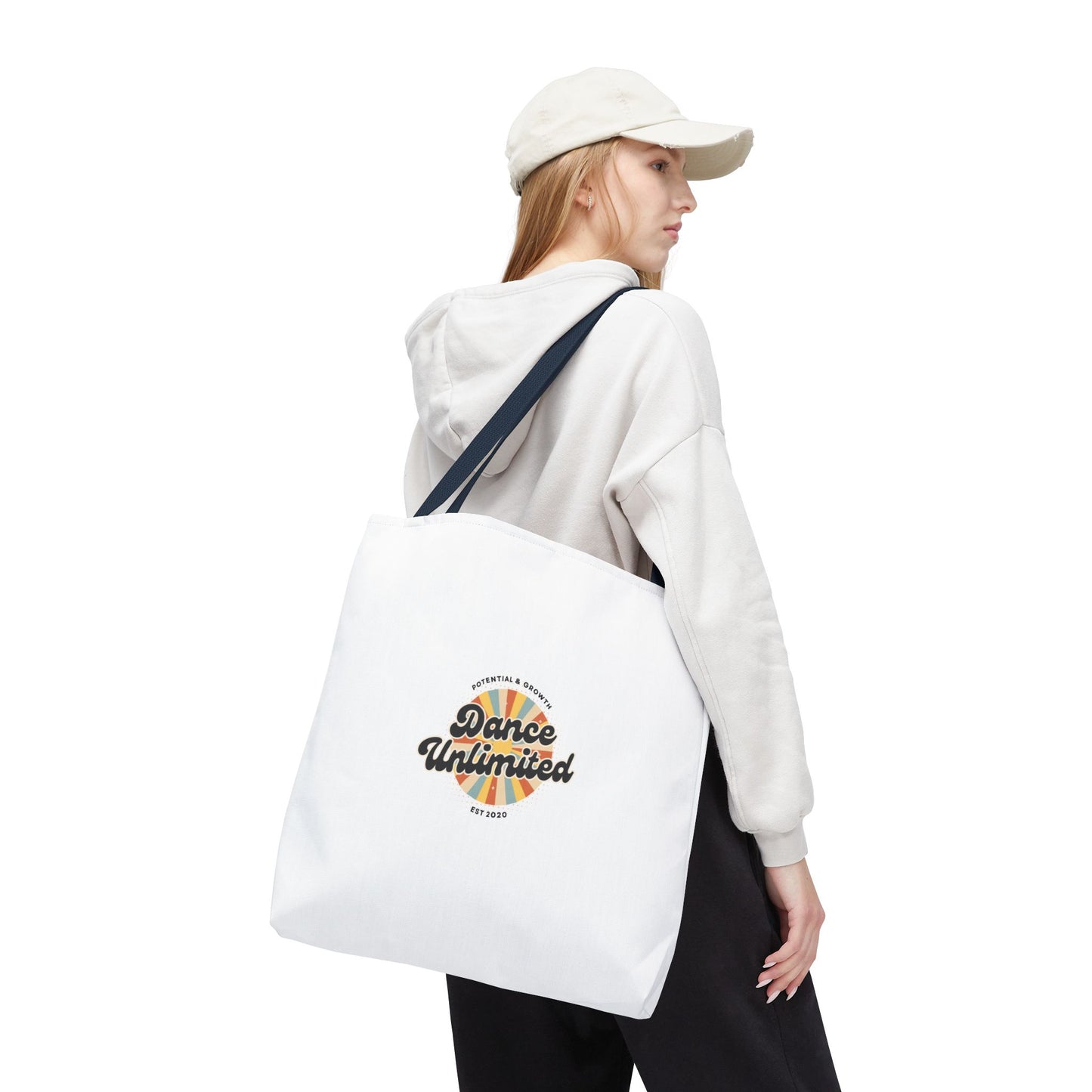 "Dance Unlimited, Potential & Growth" Canvas Tote Bag – Retro Graphic Dance Bag | Stylish Reusable Dance Tote for Dancers & Dance Moms