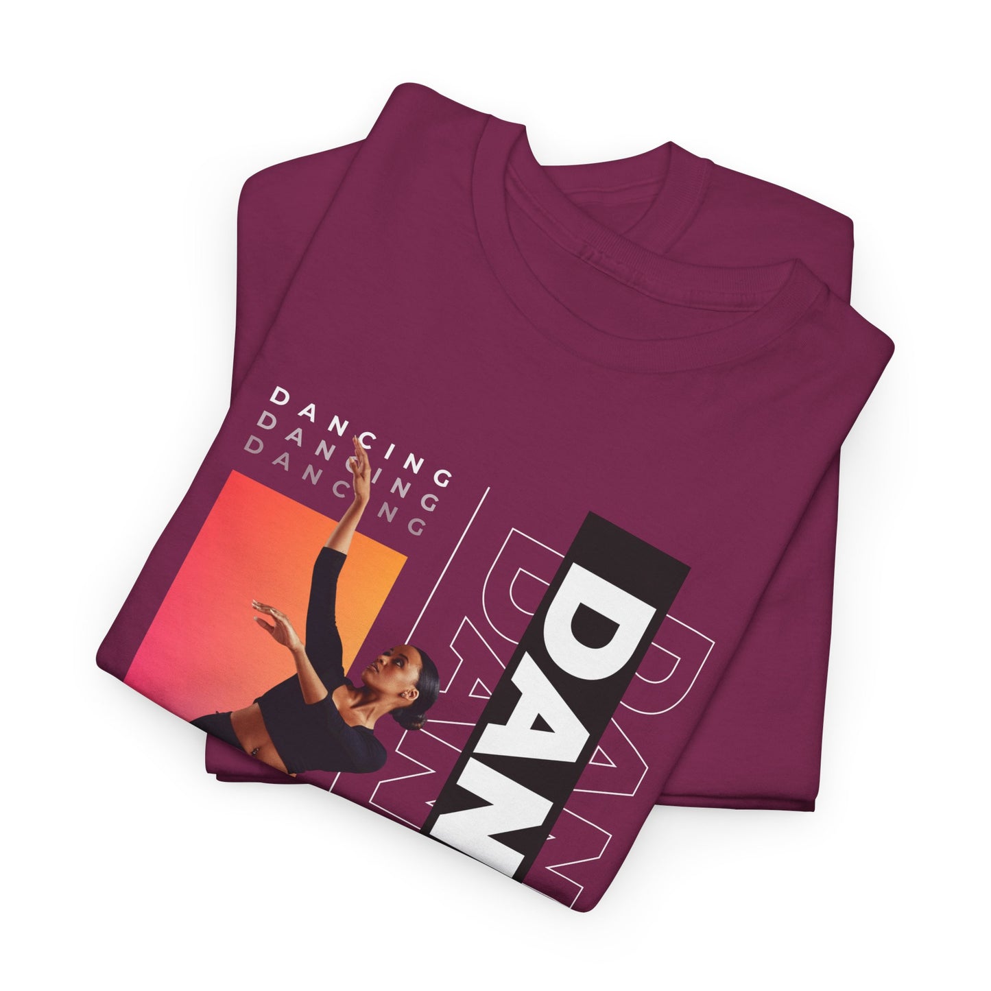 “Dancing” Streetwear-Inspired Female Dancer Unisex Heavy Cotton Tee – Urban Dance Graphic T-Shirt for Performers and Dance Lovers