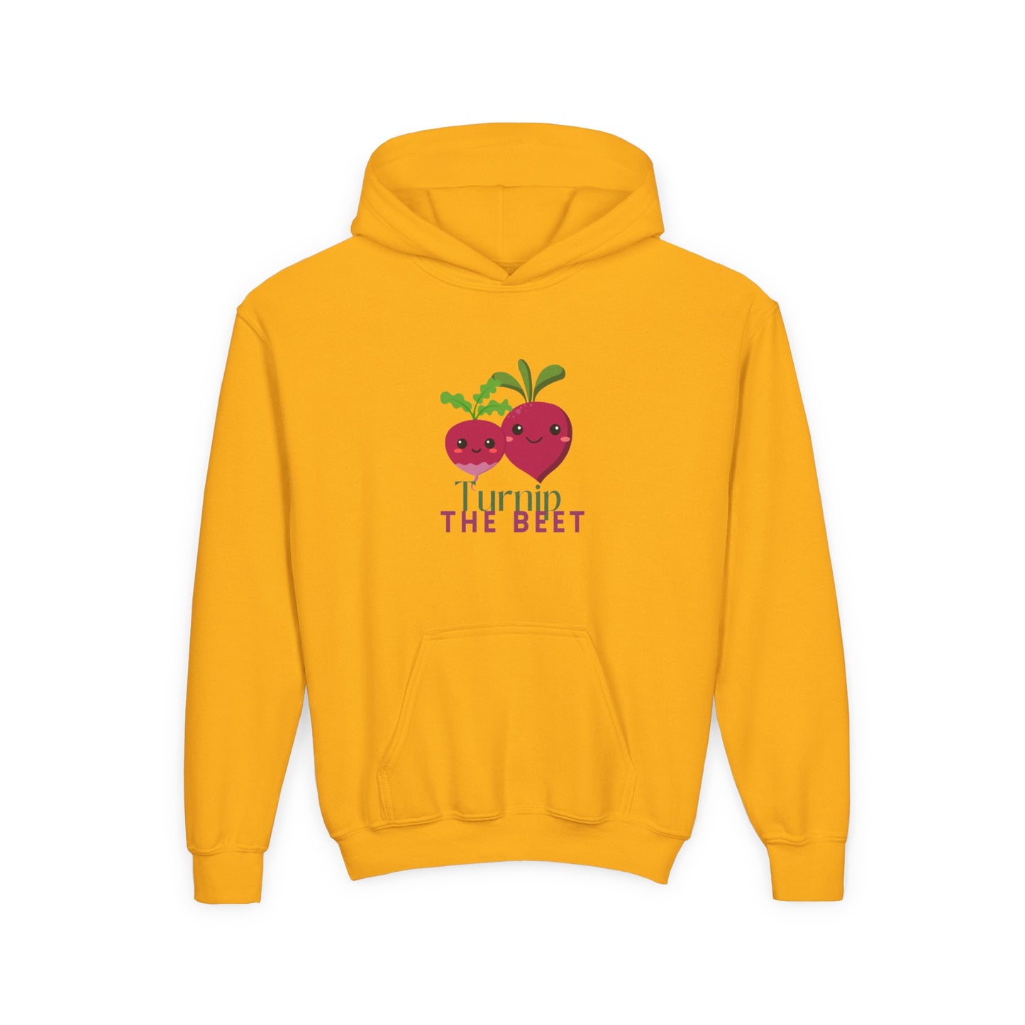 "Turnip the Beet" Youth Hooded Sweatshirt – Cute Vegetable Dance Pun Graphic Hoodie for Kids and Teens