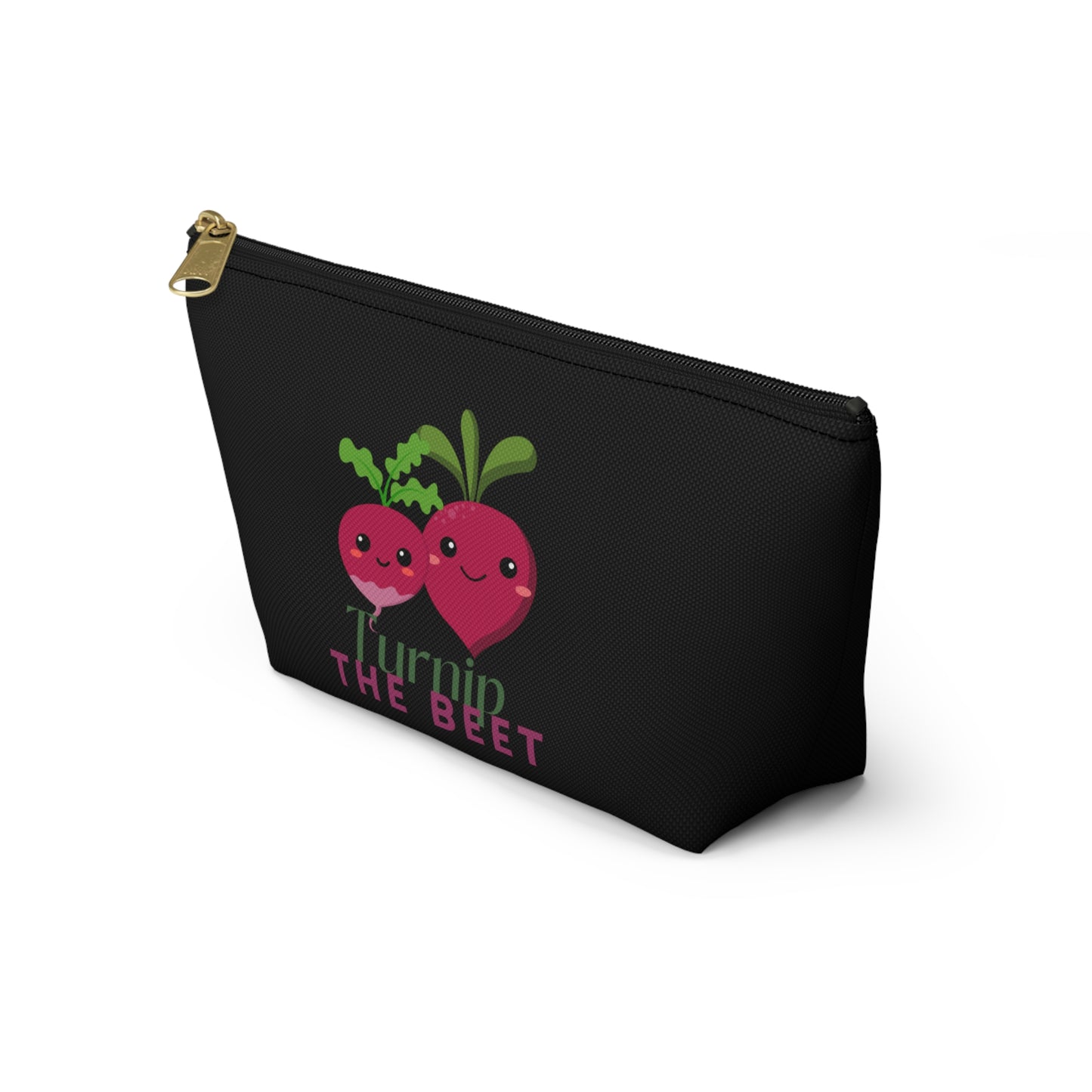 "Turnip the Beet" Makeup Bag – Cute Vegetable Dance Pun Graphic – Fun Dance-Themed Zipper Pouch for Cosmetics, Accessories & Gifts