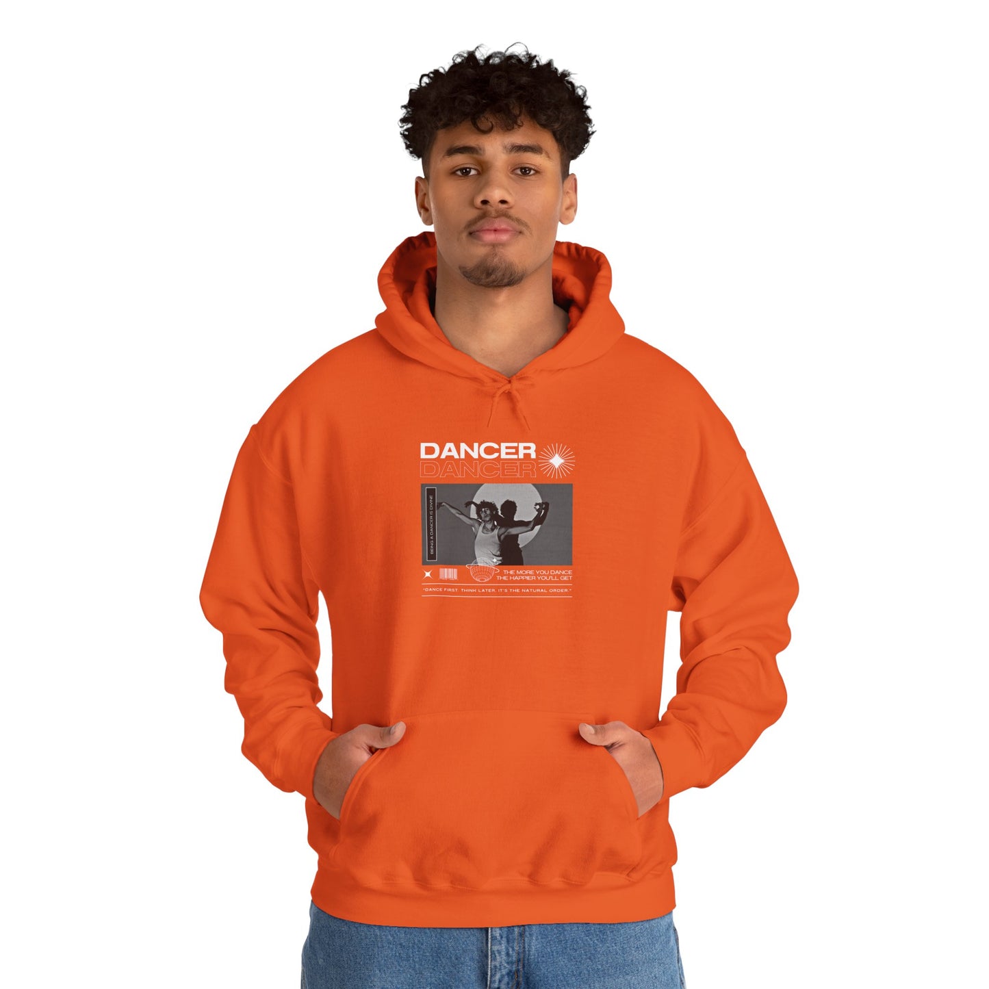 “Dancer” Contemporary Dancer in Spotlight Graphic | Streetwear-Inspired Dance Hoodie for Modern Dance Lovers - Unisex Heavy Blend™ Hooded Sweatshirt