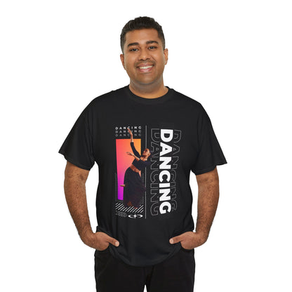 “Dancing” Streetwear-Inspired Female Dancer Unisex Heavy Cotton Tee – Urban Dance Graphic T-Shirt for Performers and Dance Lovers