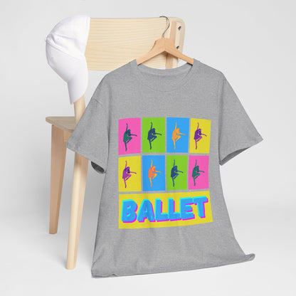 "Ballet" Pop Art Inspired Dance Graphic Unisex Heavy Cotton Tee – Artistic Ballet Dancer T-Shirt for Dance Lovers