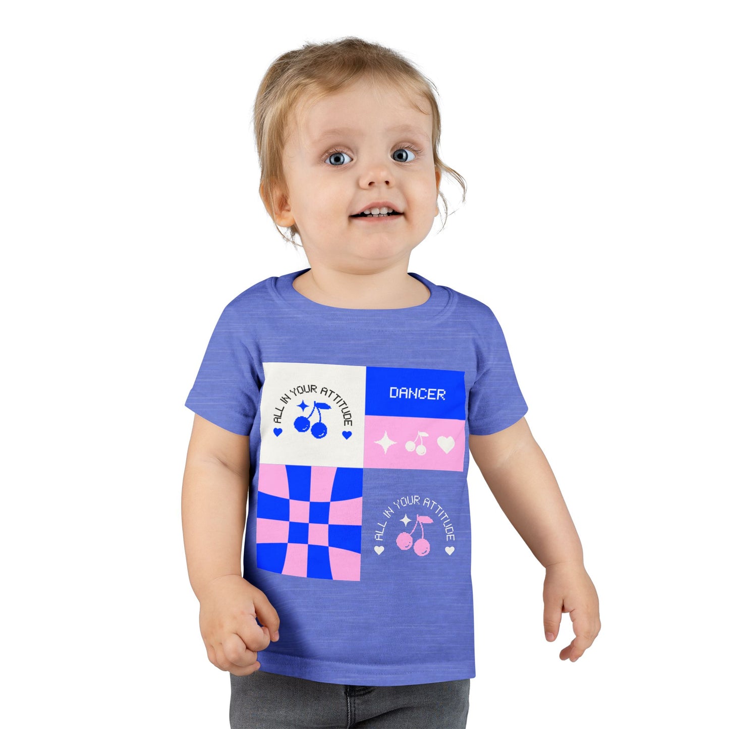 "Dancer – All in Your Attitude" Toddler Dance T-Shirt – Retro Graphic Short Sleeve Tee for Kids