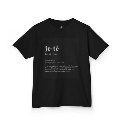 Jeté Definition Youth Short Sleeve Tee – Ballet Term Graphic Dance T-Shirt for Kids & Teens, Personalized with Name or Studio
