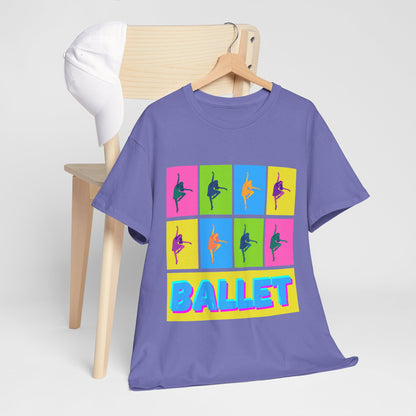 "Ballet" Pop Art Inspired Dance Graphic Unisex Heavy Cotton Tee – Artistic Ballet Dancer T-Shirt for Dance Lovers