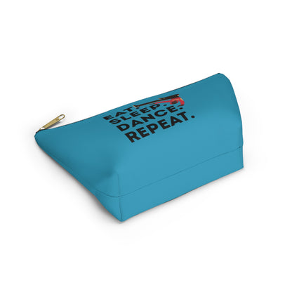 “Eat Sleep Dance Repeat” Makeup Bag – Bold B-Boy Dancer Graphic – Hip Hop Dance-Themed Zipper Pouch for Cosmetics, Accessories & Travel Essentials