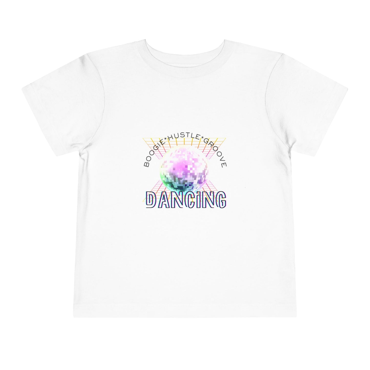 "Boogie, Hustle, Groove - Dancing" Streetwear Dance Graphic – Toddler Short Sleeve Tee
