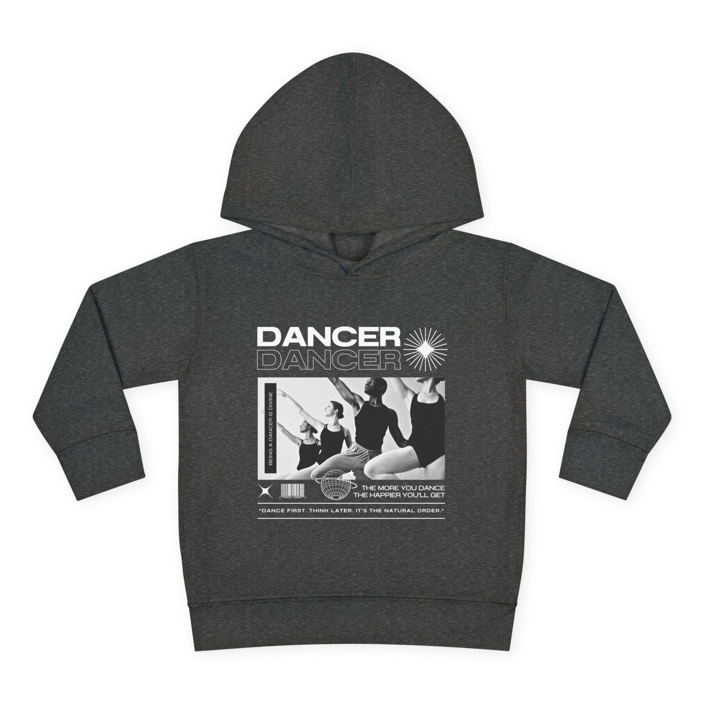 “Dancer” Toddler Pullover Hoodie – Streetwear-Inspired Ballet Barre Graphic Sweatshirt for Kids