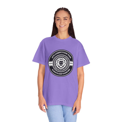 "Jeté Competition Team,  Always Keep Dancing" Unisex Garment-Dyed T-Shirt – Collegiate-Style Dance Graphic Tee – Shirt for Dancers & Teams