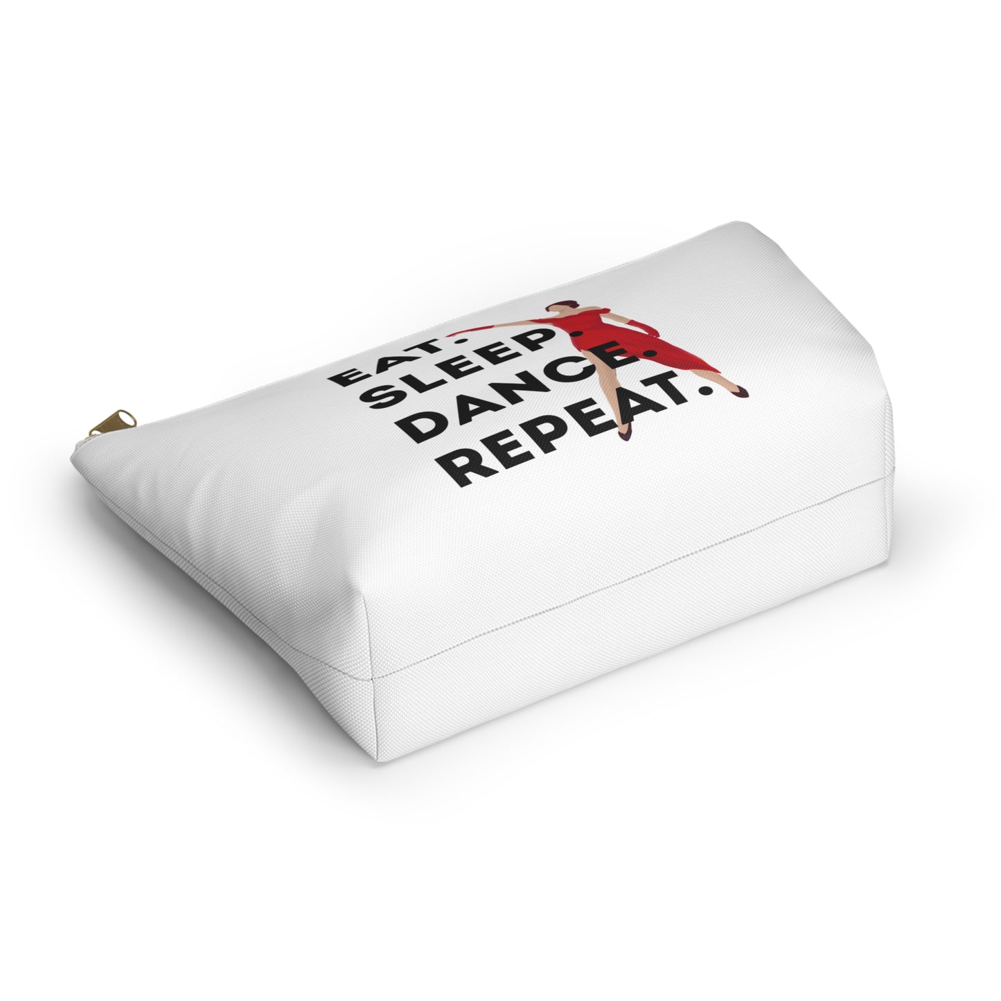 “Eat Sleep Dance Repeat” Makeup Bag – Bold Dancer Graphic – Dance-Themed Zipper Pouch for Cosmetics, Accessories & Travel Essentials
