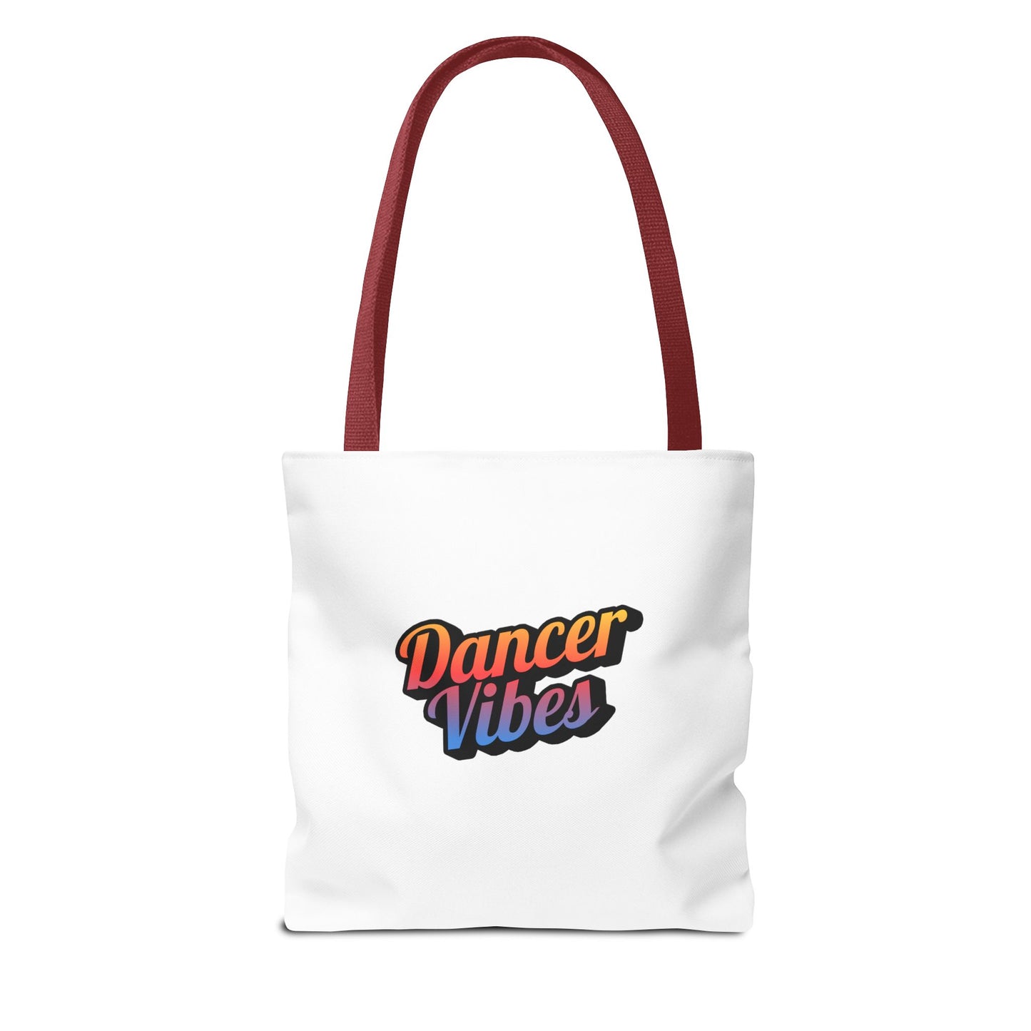 "Dancer Vibes" Canvas Tote Bag – Bold Dance-Themed Text Graphic Bag for Dancers, Students & Everyday Use
