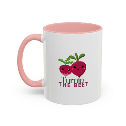 "Turnip the Beet" Accent Coffee Mug – Funny Dance Pun Ceramic Mug for Dancers and Music Lovers
