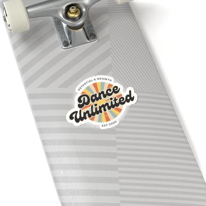 "Dance Unlimited Potential & Growth" Kiss-Cut Sticker – Bold Retro Dance-Themed Vinyl Sticker for Laptops, Journals & Water Bottles