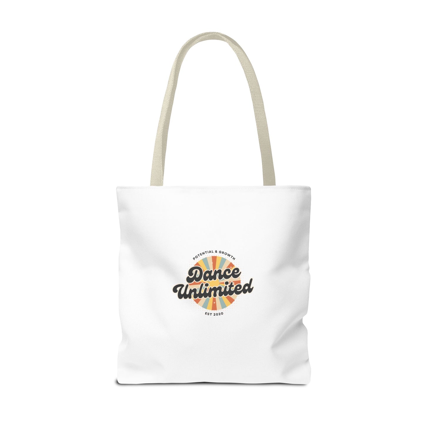 "Dance Unlimited, Potential & Growth" Canvas Tote Bag – Retro Graphic Dance Bag | Stylish Reusable Dance Tote for Dancers & Dance Moms