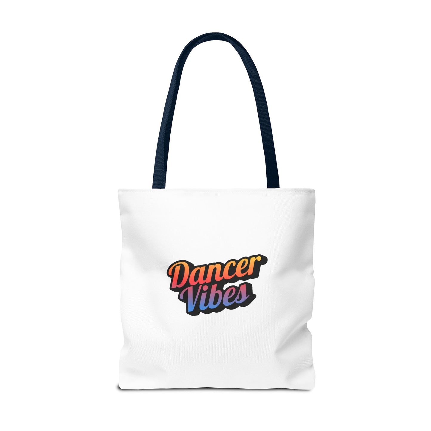 "Dancer Vibes" Canvas Tote Bag – Bold Dance-Themed Text Graphic Bag for Dancers, Students & Everyday Use