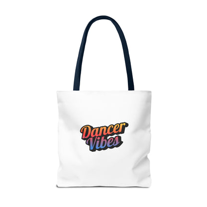 "Dancer Vibes" Canvas Tote Bag – Bold Dance-Themed Text Graphic Bag for Dancers, Students & Everyday Use