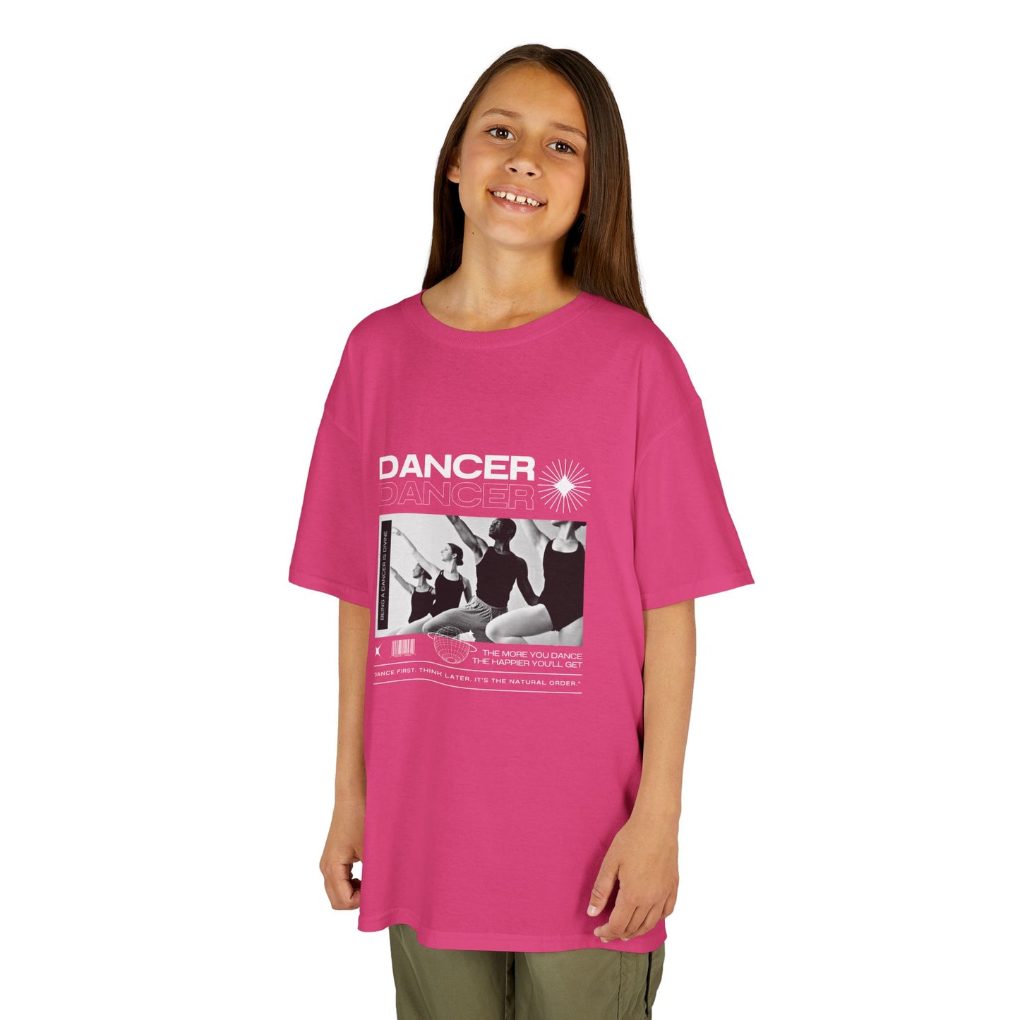 “Dancer” Youth Short Sleeve Tee – Young Ballet Dancers at the Barre Streetwear-Inspired Dance Shirt for Kids