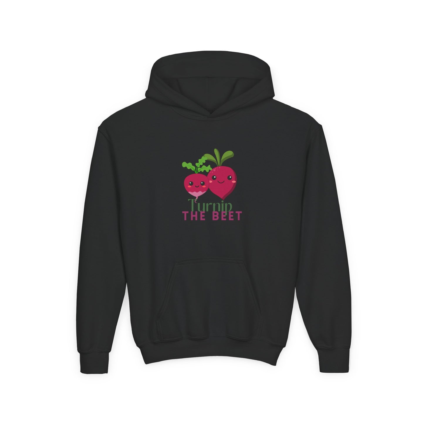 "Turnip the Beet" Youth Hooded Sweatshirt – Cute Vegetable Dance Pun Graphic Hoodie for Kids and Teens