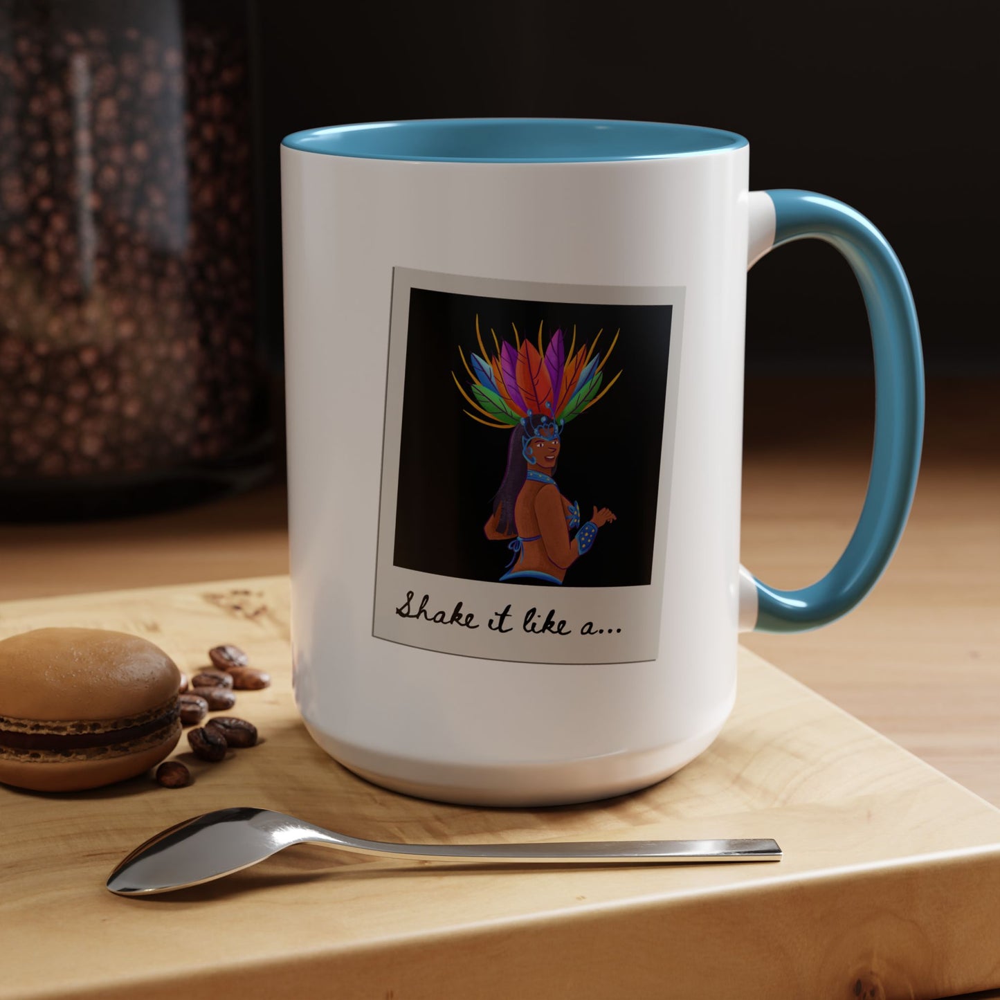 "Shake It Like a..." Accent Coffee Mug – Fun Dance Quote Ceramic Mug for Dancers and Music Lovers