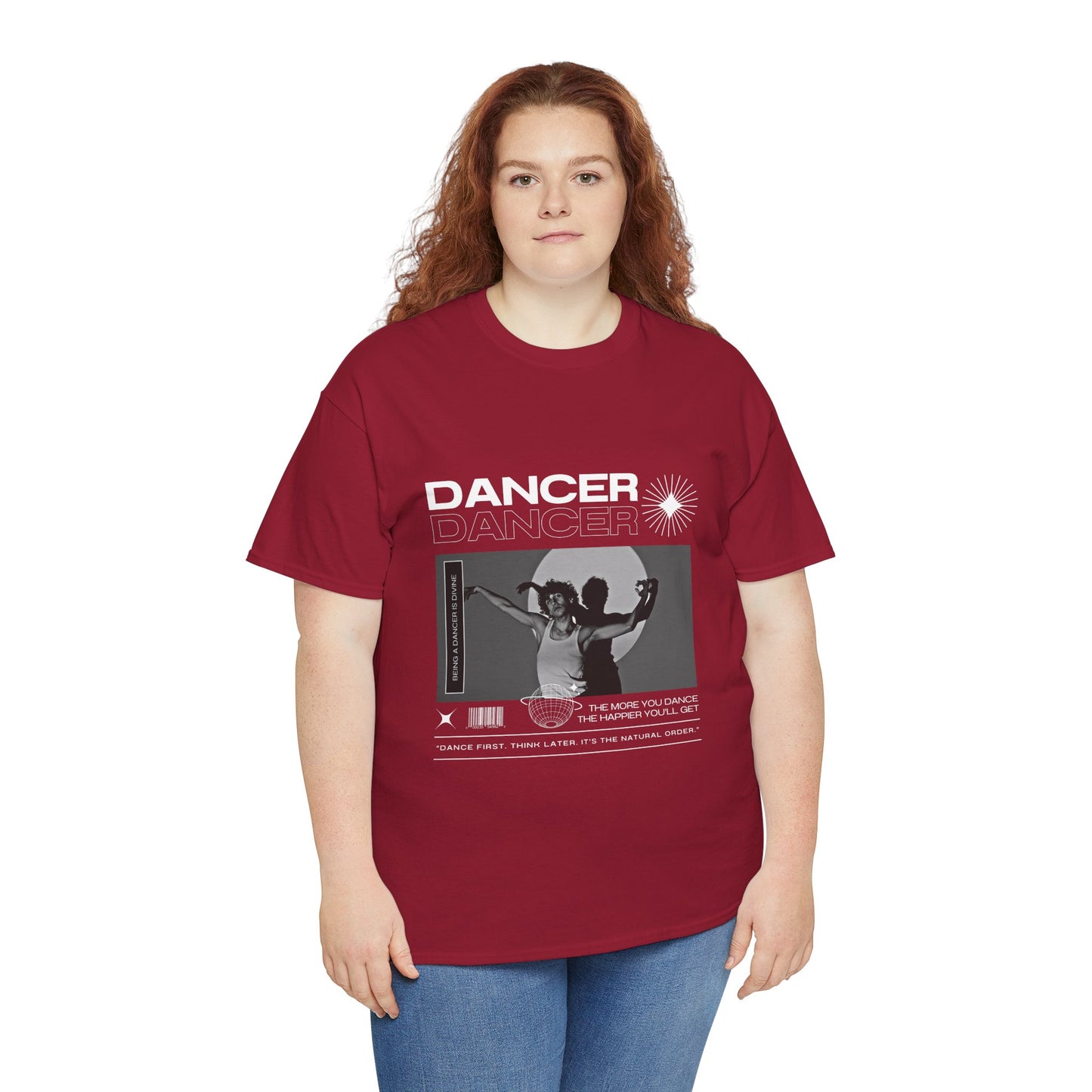 "Dancer" Spotlight Contemporary Dance Graphic Unisex Heavy Cotton Tee – Streetwear-Inspired Dance T-Shirt for Performers & Dance Lovers