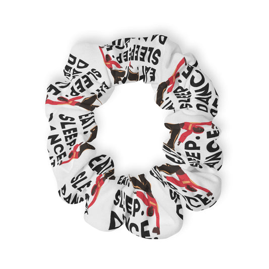 “Eat Sleep Dance Repeat” Scrunchie – Hip-Hop Dance Hair Accessory with Bold B-Boy Graphic