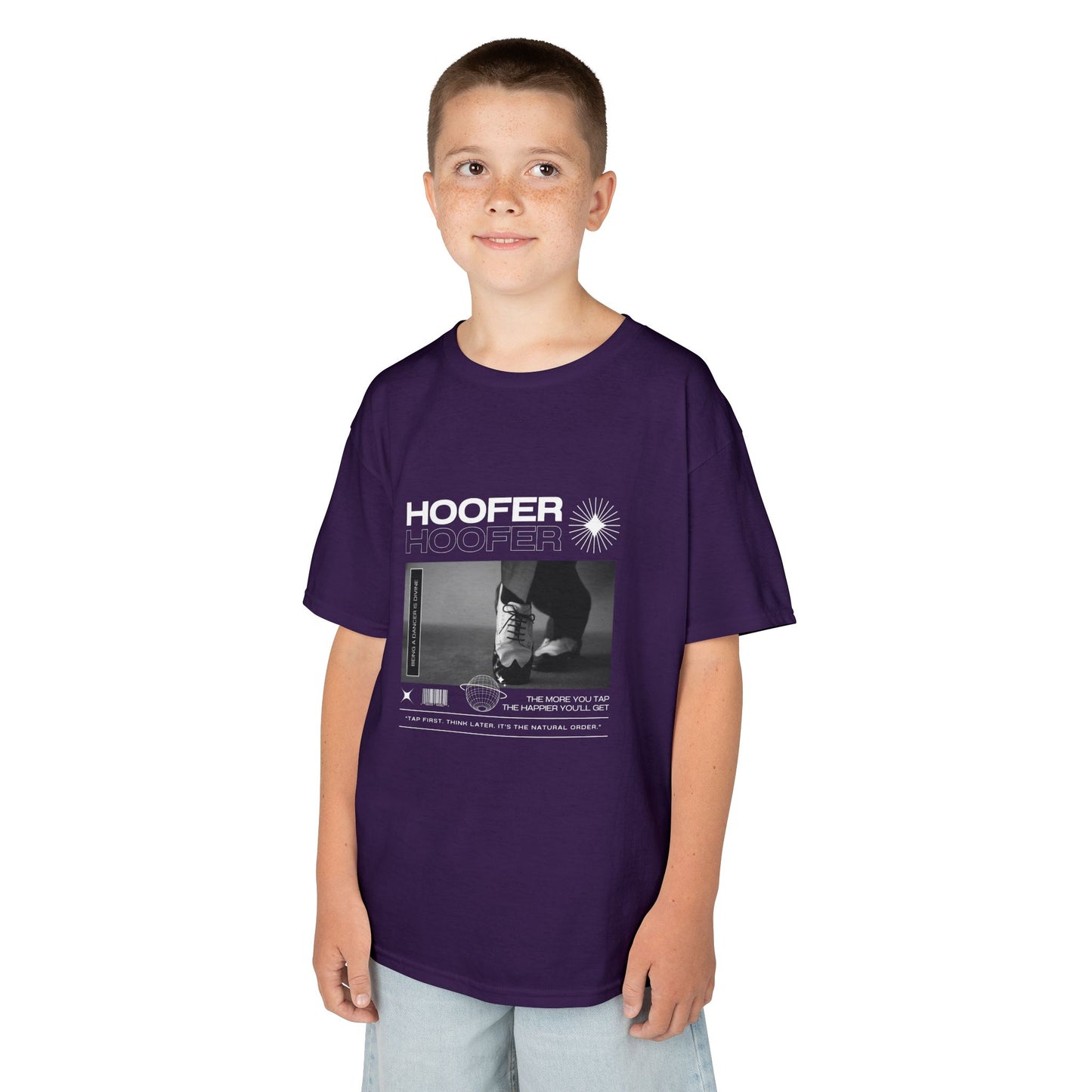 "Hoofer" Youth Short Sleeve Tee – Streetwear Tap Dance Shoes Graphic Kids T-Shirt